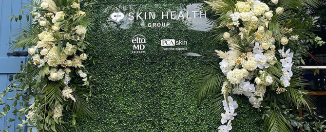 Corporate Event -Branded Activation -Hedge Wall Florals - Jewel of the South Skin Health Group Conference- French Quarter - New Orleans