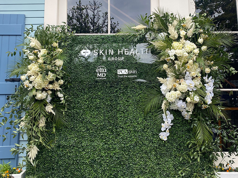 Corporate Event -Branded Activation -Hedge Wall Florals - Jewel of the South Skin Health Group Conference- French Quarter - New Orleans