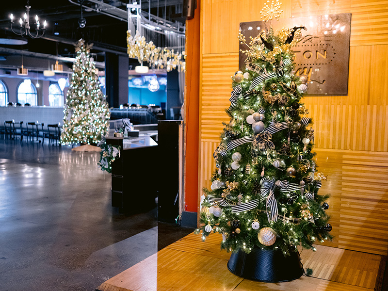 Fulton Alley - Corporate Event - Holiday Decor - Christmas Tree and Floral Design